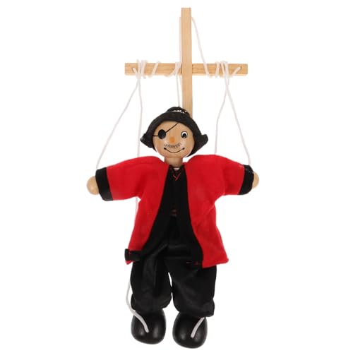 TOYANDONA 2 Stück Schnur Marionette Spielzeuge Handpuppe Spielset aus Holz Kinderspielzeug Puppen für Puppentheater Puppen für Kinder 8-10 Pirat Draht ziehen mit Linie Puppenspiel Stoff von TOYANDONA