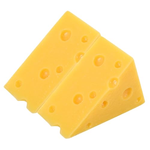 TOYANDONA 2 Stück Simulierte Dreieck Käsemodelle Teilig Realistische Dekorative Käsedekorationen für Bäckerei Hausdekor Leichtes Langlebiges Food Modell für DIY Käseliebhaber von TOYANDONA