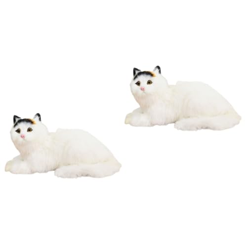TOYANDONA 2 Stück Simulierte Katzenschmuck Kuscheltier Kätzchen realistische Katze realistisches katzenstofftier Katzen Stofftier Plüsch falsche Katze kurzer Plüsch Zufällige Farbe von TOYANDONA