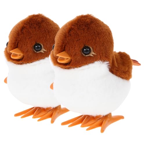 TOYANDONA 2 Stück Springender Spatz Hundespielzeug Hundeballwerfer Haustier Katzenspielzeug Hundepuzzle Kauspielzeug Für Hunde Welpenspielzeug Aufziehbares Tierspielzeug Brown Jadefuchssamt von TOYANDONA