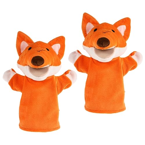 TOYANDONA 2 Stück Teiliges Fuchs Handpuppen Handspielpuppen Cartoon Tier Plüschspielzeug für Rollenspiele Geburtstagsgeschenke und Geschichten Erzählen von TOYANDONA