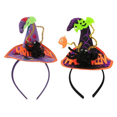 TOYANDONA 2 Stück Teiliges Halloween Hexenhut Stirnband Kostüm Zubehör für Party Cosplay und Themenfeiern für Damen und Mädchen von TOYANDONA