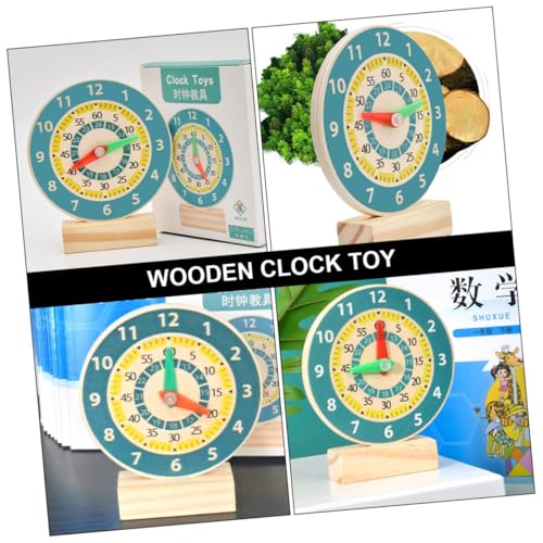 TOYANDONA 2 Stück Teiliges Holz Lernuhr Lernspielzeug Bunte Zahlenform Zeitverständnis Training Pädagogisches für Vorschulkinder aus Sicherem Robustem Holz von TOYANDONA