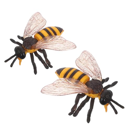 TOYANDONA 2 Stück Teiliges Kleine Bienen Figuren Realistische Insekten Modelle Pädagogisches für Detaillierter Nachbildung Naturkunde und Beobachtungskompetenz von TOYANDONA