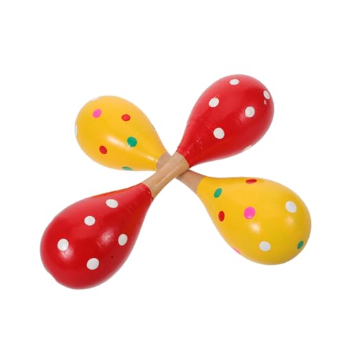 TOYANDONA 2stücke Holz Maracas-Instrument Tragbare Rumba-Shaker Für Junge Mädchen Musikalische Maracas-handpercussion Musikinstrument-Spielzeug von TOYANDONA