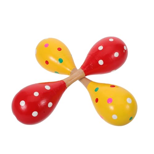TOYANDONA 2 Stück Teiliges Maracas aus Langlebigem Holz Bunte Doppelte Rasseln für Junge Mädchen Handperkussion Instrumente zur Rhythmusförderung Greif und Hörtraining Leicht und Tragbar für von TOYANDONA