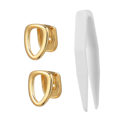 TOYANDONA 2 Stück Teiliges Metal Teeth Grill aus Kupfer Glänzende Zahnkappen Leichte Hip Hop Zahnschmuck für Kostüm Party Bühne Halloween Rapper Accessoires von TOYANDONA