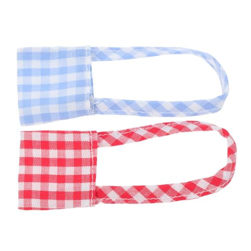 TOYANDONA 2 Stück Teiliges Mini Canvas Schultertaschen aus Robustem Segeltuch Blau und Rot Kariert Kleine Umhängetaschen für Plüschpuppen Praktische Accessoires für Alltag und Freizeit von TOYANDONA