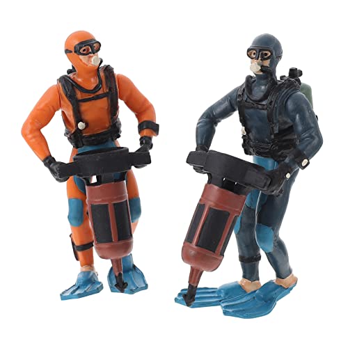 TOYANDONA 2 Stück Teiliges Mini Taucher Figuren Dekoratives Aquarium Ornament Realistische Desktop Deko Action Figuren Langlebiges Material für Heim und Wissenschaftsspielzeug von TOYANDONA