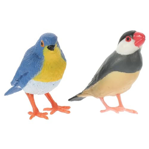 TOYANDONA 2 Stück Teiliges Mini Vogel Modell Realistische Micro Landschaft Dekoration Handgefertigte Kleine Vogelfiguren für Bonsai Büro und Garten Detailreiche Miniatur Vögel Deko von TOYANDONA