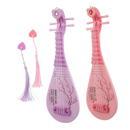 TOYANDONA 2 Stück Teiliges Miniatur Pipa mit Sound und Lichteffekten Realistische Chinesische Laute Traditionelles Musikinstrumentmodell für Musikalischen Früherziehung und von TOYANDONA