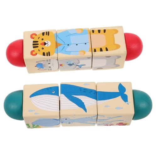 TOYANDONA 2 Stück Teiliges Montessori Holzpuzzle mit Drehbaren Tierblöcken Kleines Buntes Aktivitätsspielzeug für Junge Mädchen und Kleinkinder zur Frühkindlichen der Wahrnehmung und TOYANDONA 2 Stück Teiliges Montessori Holzpuzzle mit Drehbaren Tierblöcken Kleines Buntes Aktivitätsspielzeug für Junge Mädchen und Kleinkinder zur Frühkindlichen der Wahrnehmung und von TOYANDONA