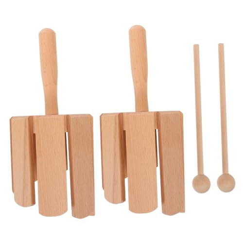 TOYANDONA 2 Stück Teiliges Orff Holzschlaginstrument Rhythmusspielzeug mit Holzschlägel Natürlicher Robustes Holzmaterial Vielseitig für Kleinkinder Montessori Musikspielzeug zur Frühen von TOYANDONA