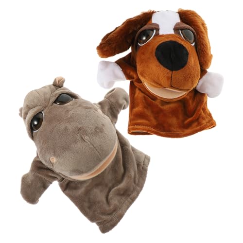 TOYANDONA 2 Stück Teiliges Plüsch Tier Handpuppen Interaktives Erzählspielzeug für Weiche Simulationstier Modelle mit Großem für Rollenspiel Vorschule und Kreative von TOYANDONA