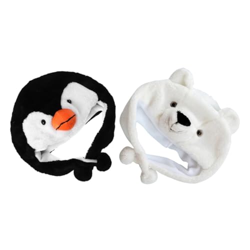 TOYANDONA 2 Stück Teiliges Plüsch Tiermützen Pinguin Weißer Bär Beanie Elastisch Warm Atmungsaktiv Für Herbst Winter Outdoor Fasching Kostüm TOYANDONA 2 Stück Teiliges Plüsch Tiermützen Pinguin Weißer Bär Beanie Elastisch Warm Atmungsaktiv Für Herbst Winter Outdoor Fasching Kostüm von TOYANDONA