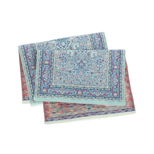 TOYANDONA 2 Stück Teiliges Puppenhaus Teppich Miniatur Vintage Teppich mit Floralem Muster Rechteckiger Bodenbelag für Puppenmöbel Tragbar Warm und Gemütlich für Kreatives und Dekoration von TOYANDONA