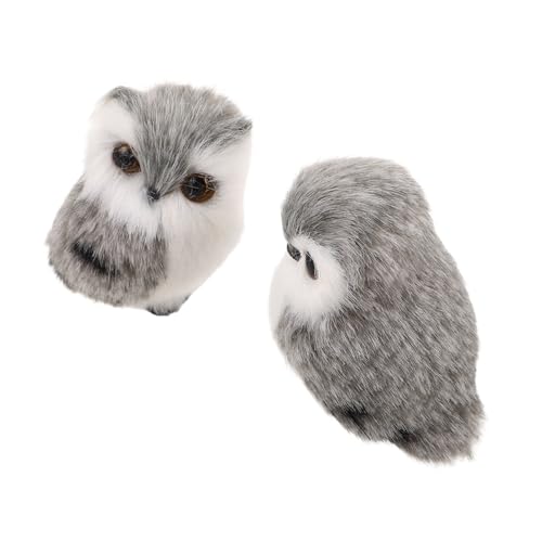 TOYANDONA 2 Stück Teiliges Realistische Eulen Plüschtiere Weiche Kuscheltiere für Hochzeit Hängedeko Geburtstagsgeschenke Niedliche Kleine Tier Deko für Zuhause und Büro von TOYANDONA
