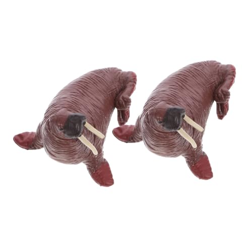 TOYANDONA 2 Stück Teiliges Resin Walross Modell Realistische Simulation Meerestier Figur Glatte Oberfläche Dekorativ für Aquarium Schreibtisch und Mikro Landschaft für Freunde und Familie von TOYANDONA