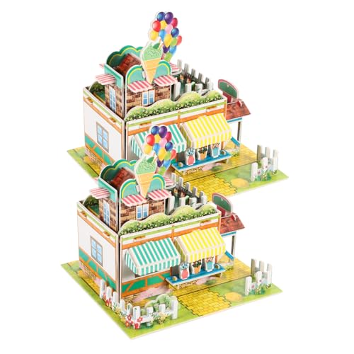 TOYANDONA 2 Stück Teiliges Schaumstoff Puzzle Eiscreme Shop Modell DIY Bausatz für Erwachsene und Kreatives Lernspielzeug Langlebiges Sicheres Bastelspielzeug für Zuhause und von TOYANDONA