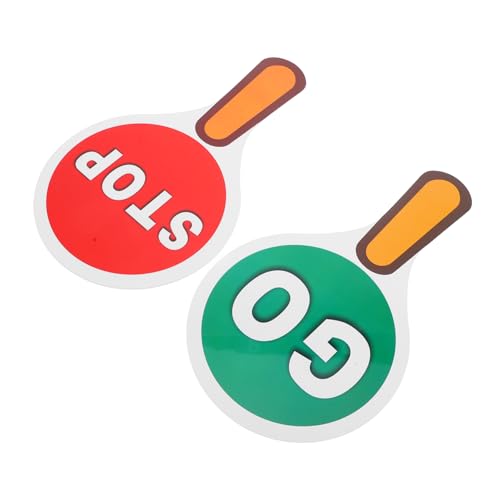 TOYANDONA 2 Stück Teiliges Verkehrsschild mit Griff Doppelseitiges Stopp und Go Schild Handliches Sicherheitszeichen für Verkehrserziehung Schule und Zuhause von TOYANDONA