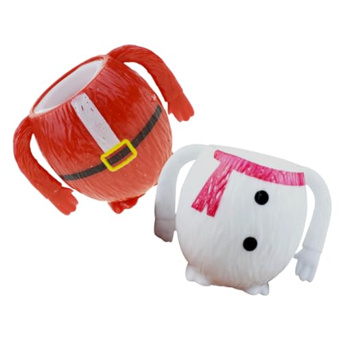 TOYANDONA 2 Stück Weihnachtliches Squeeze mit Santa und Schneemann Bunte Stressabbau-Figur Lustiges Fidget Toy für Weihnachtsfeier Entspannendes Druckspielzeug als Partygeschenk von TOYANDONA