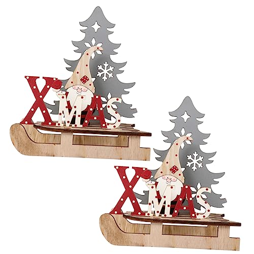 TOYANDONA 2 Stück Weihnachtsschmuck LED Weihnachtsboxen Künstliches Ornament Weihnachtsdekorationen Betrieben Home Advent Outdoor Weihnachten Kühlschrank Aufkleber Puzzle Hellgrau Bambus von TOYANDONA