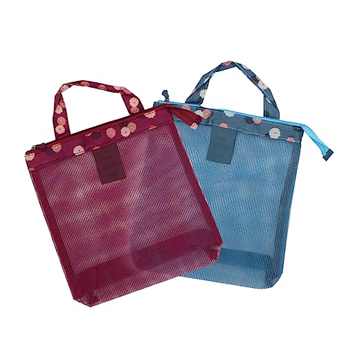 TOYANDONA 2stücke Strandtasche Mit Blumenmuster Netzbeutel Für Schwimmbad Und Strand Vielseitige Aufbewahrung Für Handtücher Spielzeug Und Leicht Und Tragbar Für Damen Und von TOYANDONA