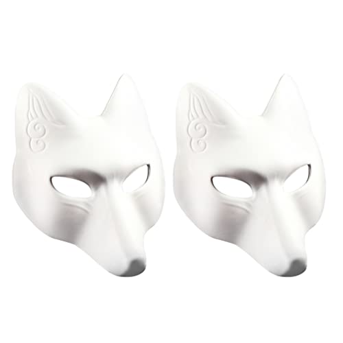 TOYANDONA 2 Stück weiße einfarbige Masken, PU-Fuchsmaske, unlackierte Masken, DIY Tier unlackierte Bastelmaske für Cosplay Maskerade Partys Kostüm Zubehör TOYANDONA 2 Stück weiße einfarbige Masken, PU-Fuchsmaske, unlackierte Masken, DIY Tier unlackierte Bastelmaske für Cosplay Maskerade Partys Kostüm Zubehör von TOYANDONA