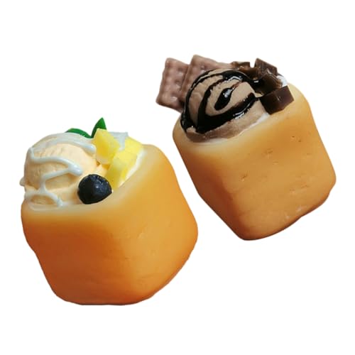 TOYANDONA 2 Stücke Mini -dessertspielzeug Eiscreme Mini Kochutensilien Für Puppenstuben Küchenzubehör Für Puppenstuben Winziges EIS Food Dekoration Für Harz von TOYANDONA