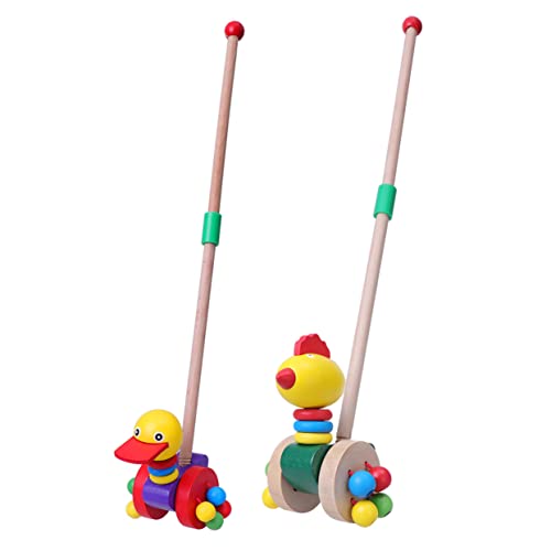 TOYANDONA 2 Stücke Trolley Für Karren Für Babys Walker Schieben Walker Trolley Holz von TOYANDONA