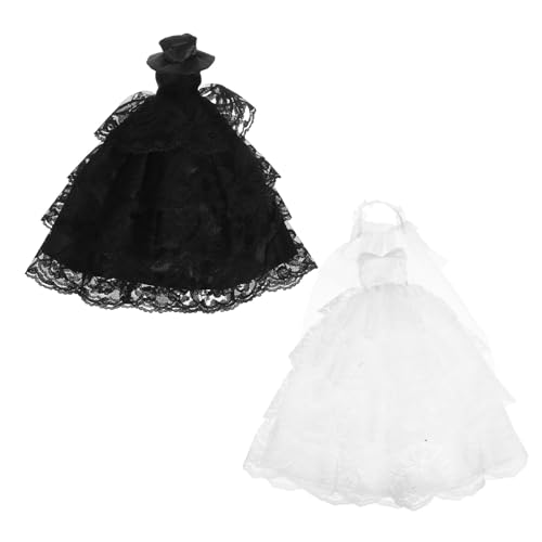 TOYANDONA 2-teilige Puppenkleidung: Puppenhochzeitskleid – weißes und schwarzes Spitzenkleid, Prinzessinnen-Abendparty-Kleidung, Outfit-Accessoires für Mini-Actionfiguren TOYANDONA 2-teilige Puppenkleidung: Puppenhochzeitskleid – weißes und schwarzes Spitzenkleid, Prinzessinnen-Abendparty-Kleidung, Outfit-Accessoires für Mini-Actionfiguren von TOYANDONA