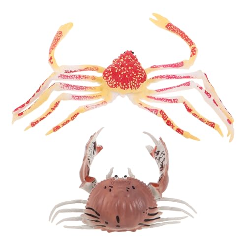 TOYANDONA 2-teiliges Krabben-Dekor: Simulierte Mini-Krabbenfigur – realistisches Tierspielzeug für Kinder – künstliches Meerestiermodell für die Kindergartenparty von TOYANDONA