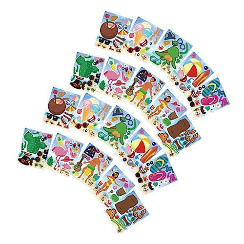 TOYANDONA 20 Blätter Hawaii-Aufkleber bastelset basteln für Urlaubssticker sommerdeko Hawaii-Party-Aufkleber- -Hawaii-Party-Aufkleber 80 g beschichtetes Papierpapier von TOYANDONA