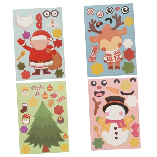 TOYANDONA 20 Blätter Weihnachtsaufkleber Selbstgemachter Aufkleber Weihnachtsbaum-Puzzle-Aufkleber Weihnachtskinderaufkleber Puzzle-Aufkleber Für Entzückender Puzzle-Aufkleber Papier von TOYANDONA