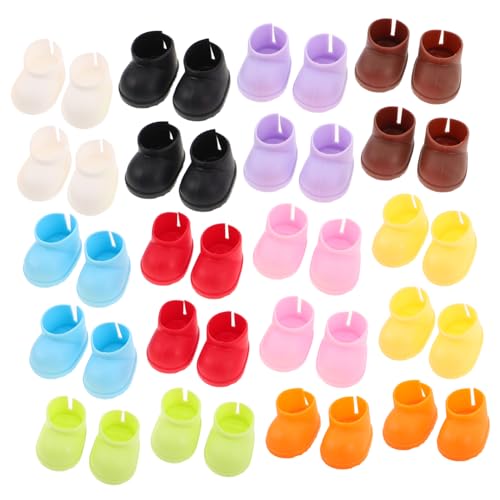 TOYANDONA 20 Paare Mini Stiefel Puppenschuhe Kunststoff Doll Boots Kostüm Zubehör für Puppen Dress Up mit Vielfältigen Stilen und Bequemem Sitz von TOYANDONA