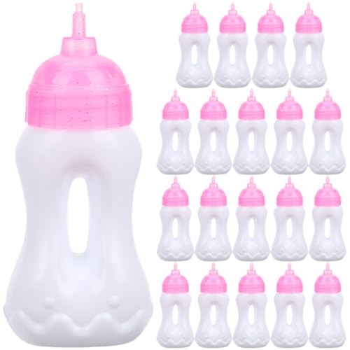 TOYANDONA 20 Pcs Babypuppenflaschen Miniaturpuppenflaschen Mini Leer Milchflaschen Spielzeug Spielzeugbabyflaschen Für Puppen Babypuppen Fütterung Flaschen Für Kinder Kleinkinder von TOYANDONA