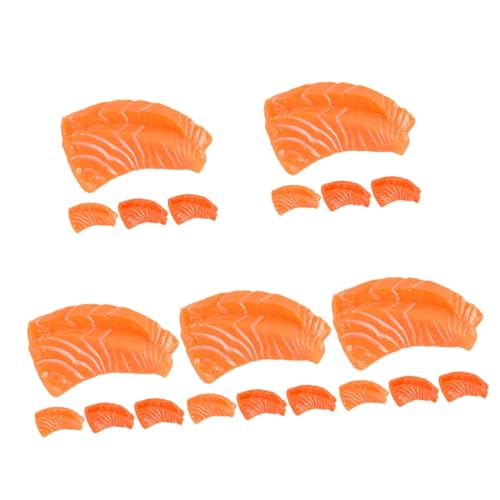 TOYANDONA 20 Stück Lachs-Modell Sushi Esszimmer-Tischdekoration Gefälschte Lebensmittel-Dekore Simulierter Lachs Realistischer Gefälschter Lachs Tischdekoration von TOYANDONA