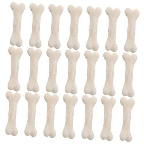 TOYANDONA 20 STK Mini-knochenmodell Kleine Hundeknochen Mini-Halloween-skelettknochen Mini-Skelette Halloween-kostümzubehör Hundeknochen Knochendekor Simulierter Knochen Beige Harz von TOYANDONA
