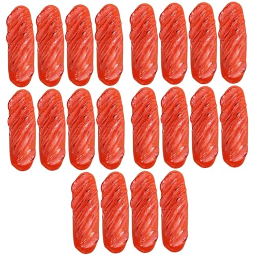 TOYANDONA 20 STK Simulierte Wurst tatsächl praktisches Slice Hotdogs Hot Dogs Faux-Hot-Dog-Ornament Bratwurst-Foto-Requisite künstlich schmücken Kühlschrankmagnet Modell Grillwurst PVC rot von TOYANDONA