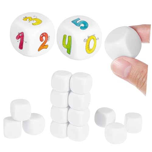 TOYANDONA 20 STK. 20 Mm Acrylwürfel Leere Spielwürfel Leere Würfel Beschreibe Leere Würfelwürfel Würfel Liefern Leere Sechsseitige Würfel Quadratische DIY-würfel Würfel Masse Weiß von TOYANDONA