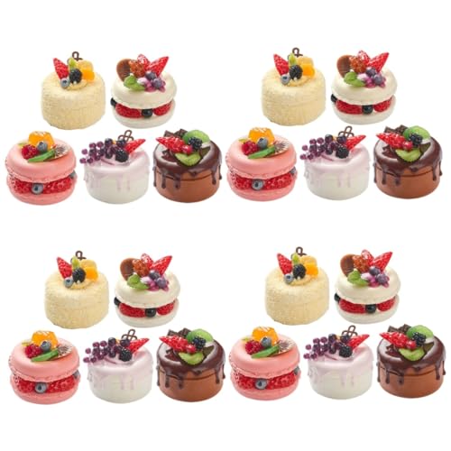 TOYANDONA 20 Sätze Kuchen Selber Machen Gefälschter Cupcake Mini-kuchendekoration Künstliches Cupcake-Modell Faux-Kuchen-Brot-Dessert Mikrospielzeug Abspielen Materialpaket Kind Plastik von TOYANDONA