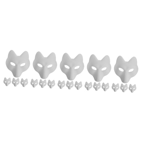 TOYANDONA 20 Stk Fuchs Maske Fuchskostüm Kleidung Halloweenkostüm Outfit Gesichtsmaske Bemalbare Masken Cosplay-diy-masken Maske Für Maskerade-party Leere Maske Gemalt Abschlussball Weiß Pu von TOYANDONA