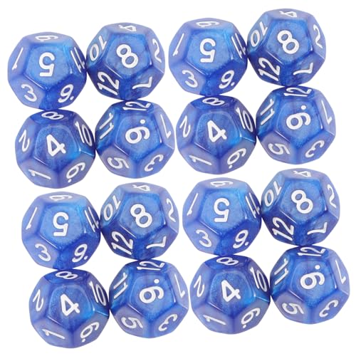 TOYANDONA 20 Stück 12 Würfel mathespiele настольные игры Tischspiele für Erwachsene Mathe-Spiele Acryl Blue von TOYANDONA