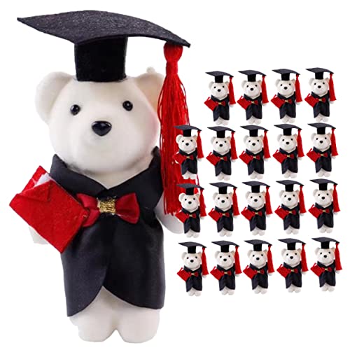 TOYANDONA 20 Stück Abschlussfeier Dummies Für Torten Mädchen Hühnerfiguren Display Torte Verschiedene Plüschbären Mini Modellbäume Festliche Küken Abschlussbär Polyester von TOYANDONA