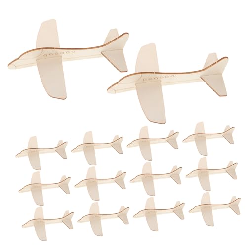 TOYANDONA 20 Stück DIY Flugzeuge Aus Holz Zum Basteln Bemalen Von Mini Holzflugzeugen Für Zuhause Und Unterwegs – Holzflugzeugmodelle Für Spielende von TOYANDONA