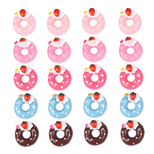 TOYANDONA 20 Stück DIY Projekte Bastelbedarf Künstliche Donut Design Zubehör Resin DIY Zubehör Kunststoff Handy Shell Ornament von TOYANDONA