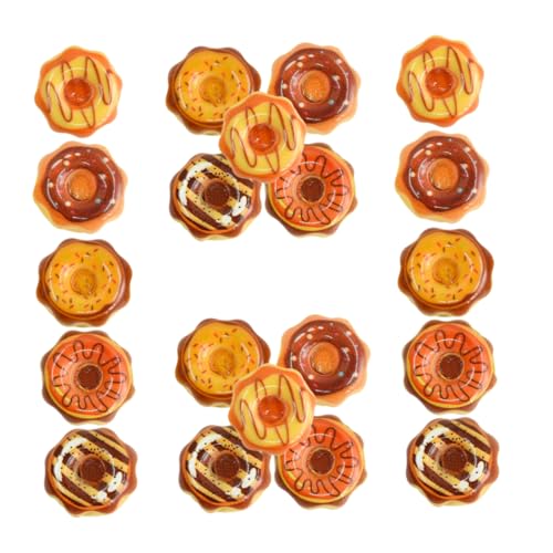 TOYANDONA 20 Stück Donut- Puppenhaus-Donuts Mini-Donuts Mini- -küchenzubehör Mini- -Rollenspiel Gefälschte Küchenspielzeuge Für Mini-hausmodell Mini-hausverzierung Harz von TOYANDONA