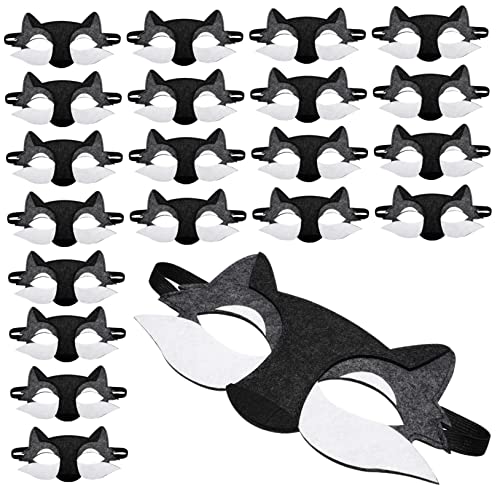 TOYANDONA 20 Stück Filzwolfmaske Halbmaske Cagoulemaske Vollmaske Wolf Geburtstagsparty Dekoration Maske Tiermaske Wolfskostüm Halloween Party Maske Tiergesichtsmaske von TOYANDONA
