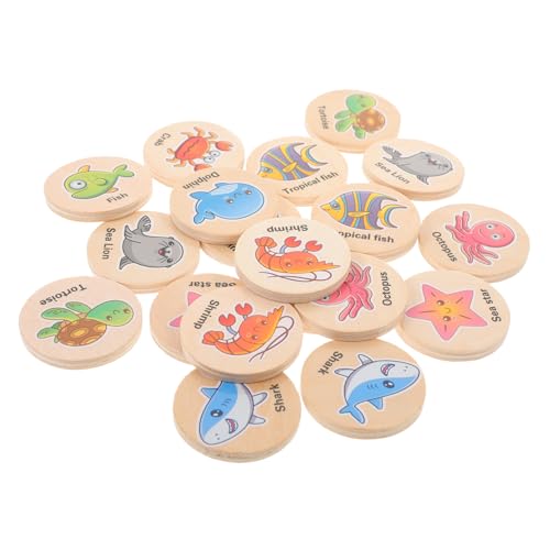TOYANDONA 20 Stück Frühpädagogisches Denken und Gedächtnisschach Kinderspiele Memory-Spiel holzspielzeug Spiele Montessori- für Kleinkinder Kinderkartenspielzeug von TOYANDONA