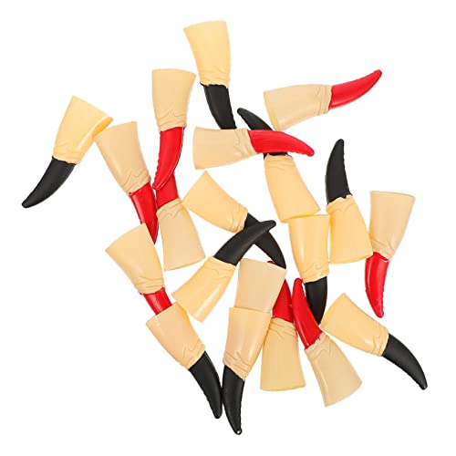 TOYANDONA 20 Stück Halloween-Requisiten Finger falsche Nagelkrallen Kostüme Tricks Halloween Kostümzubehör Halloween Horror Requisiten falsche Nägel gefälschte Nagelspitzen Plastik Black von TOYANDONA